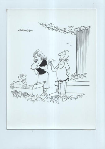 Cartulina con ilustracion de Lassalvy (numerado 61  en trasera)