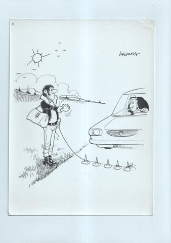 Cartulina con ilustracion de Lassalvy (numerado 63 en trasera)