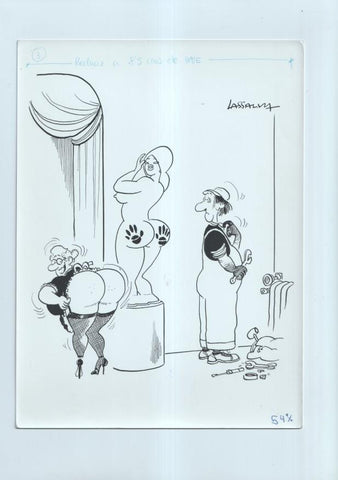 Cartulina con ilustracion de Lassalvy (numerado 65  en trasera)