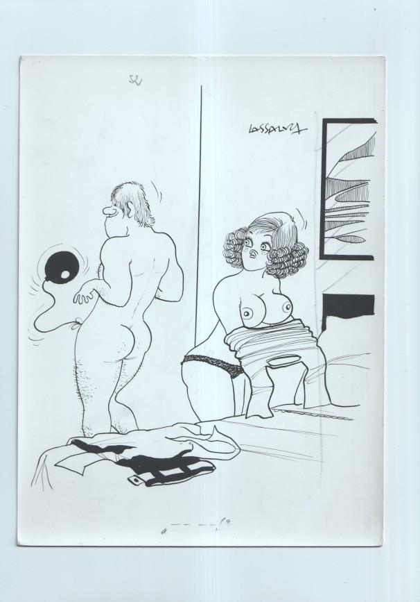 Cartulina con ilustracion de Lassalvy (numerado 66  en trasera)
