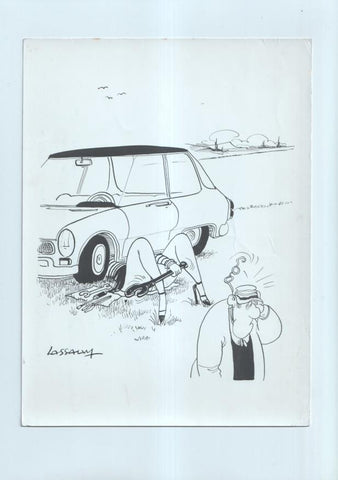 Cartulina con ilustracion de Lassalvy (numerado 68  en trasera)