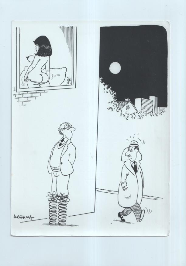 Cartulina con ilustracion de Lassalvy (numerado 69  en trasera)