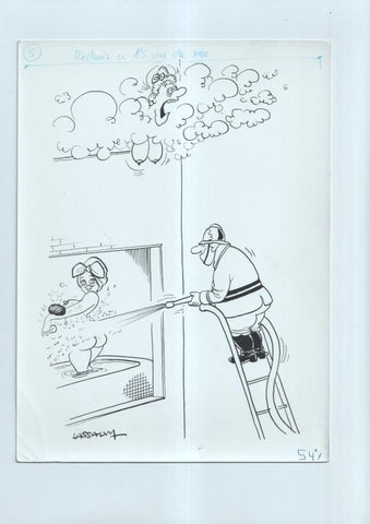 Cartulina con ilustracion de Lassalvy (numerado 108  en trasera)