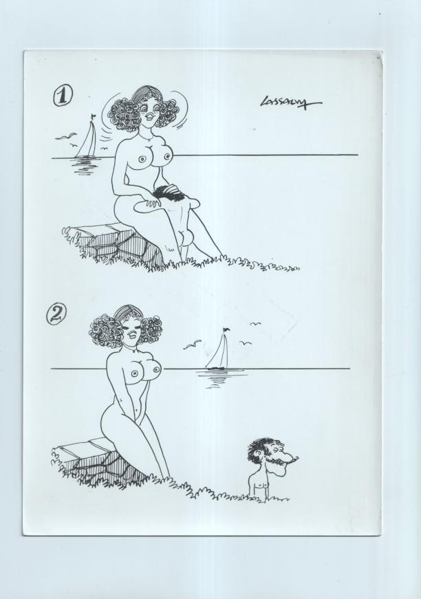 Cartulina con ilustracion de Lassalvy (numerado 109  en trasera)