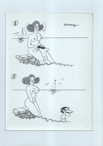 Cartulina con ilustracion de Lassalvy (numerado 109  en trasera)