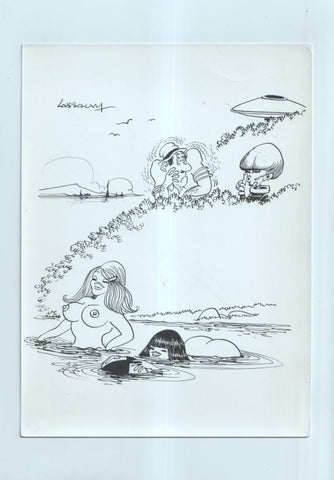 Cartulina con ilustracion de Lassalvy (numerado 110 en trasera)