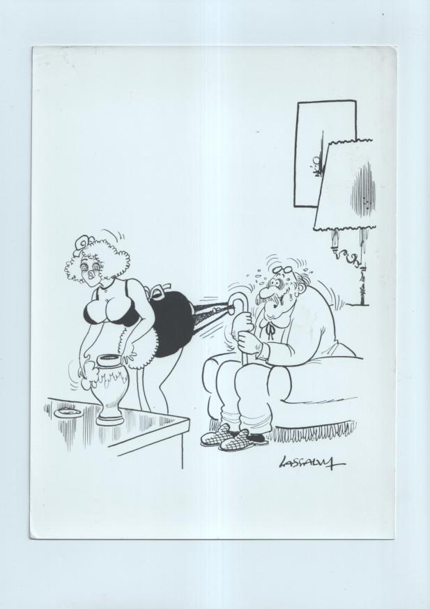 Cartulina con ilustracion de Lassalvy (numerado 114 en trasera)