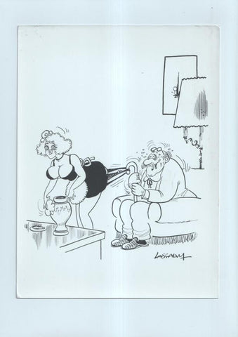 Cartulina con ilustracion de Lassalvy (numerado 114 en trasera)