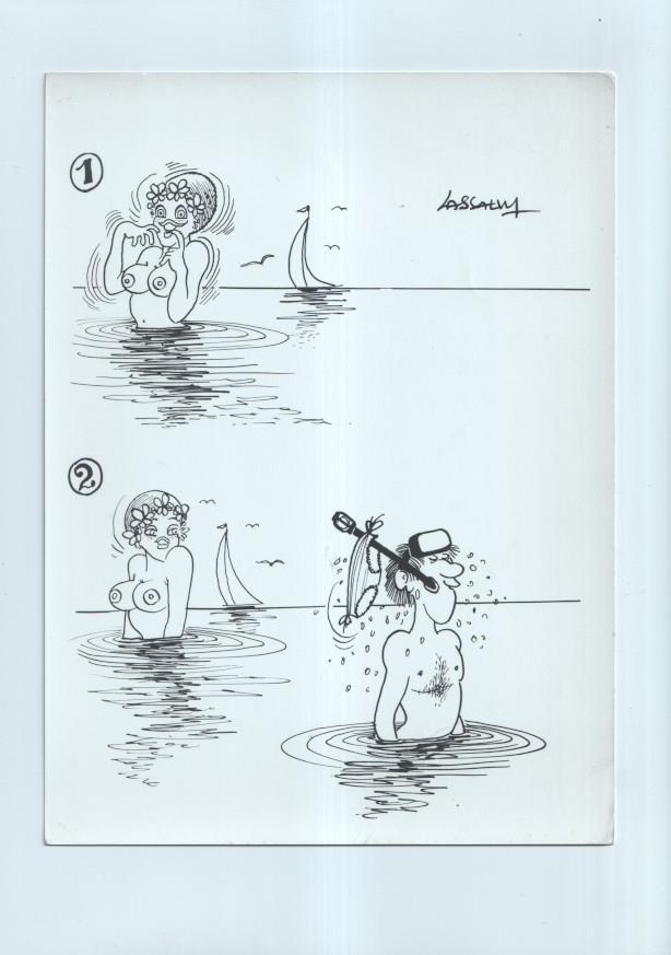Cartulina con ilustracion de Lassalvy (numerado 116 en trasera)