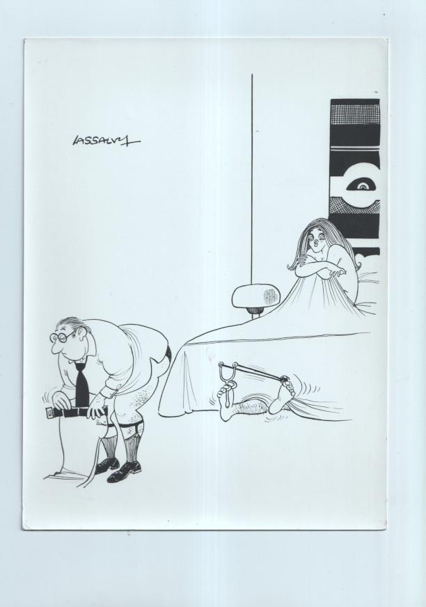 Cartulina con ilustracion de Lassalvy (numerado 120 en trasera)