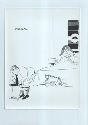 Cartulina con ilustracion de Lassalvy (numerado 120 en trasera)