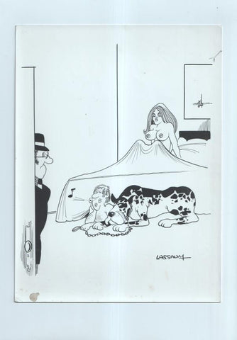 Cartulina con ilustracion de Lassalvy (numerado 121 en trasera)