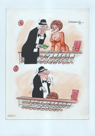 Cartulina con ilustracion de Lassalvy (numerado 71 en trasera)