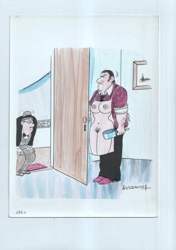 Cartulina con ilustracion de Lassalvy (numerado 81 en trasera)