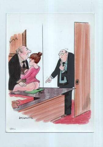 Cartulina con ilustracion de Lassalvy (numerado 76 en trasera)