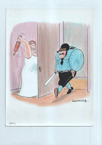 Cartulina con ilustracion de Lassalvy (numerado 77 en trasera)