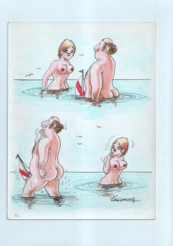 Cartulina con ilustracion de Lassalvy (numerado 79 en trasera)