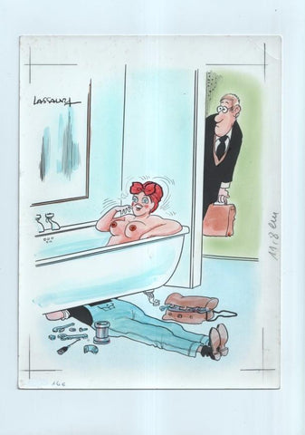 Cartulina con ilustracion de Lassalvy (numerado 80  en trasera)