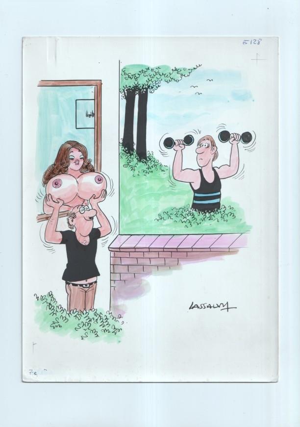 Cartulina con ilustracion de Lassalvy (numerado 83 en trasera)