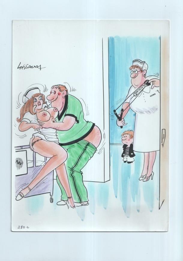 Cartulina con ilustracion de Lassalvy (numerado 90 en trasera)