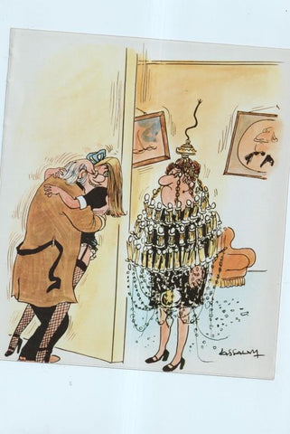Cartulina con ilustracion de Lassalvy (numerado 94 en trasera)