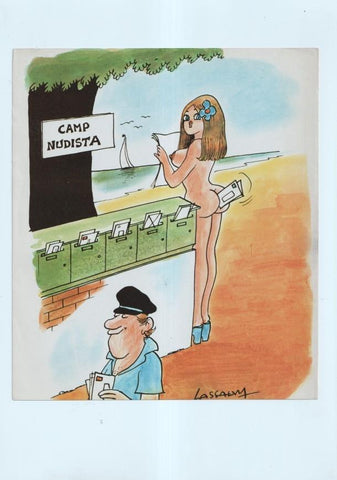 Cartulina con ilustracion de Lassalvy (numerado 96 en trasera)