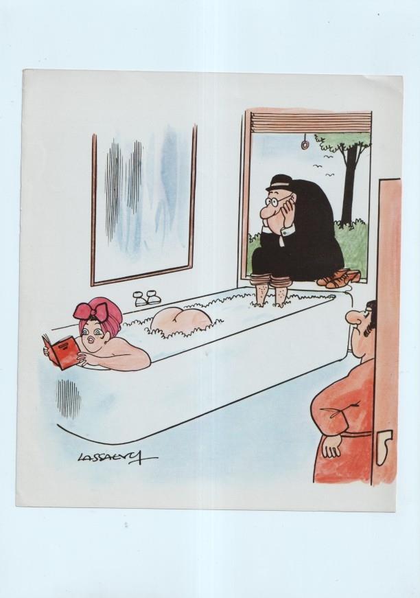 Cartulina con ilustracion de Lassalvy (numerado 97 en trasera)
