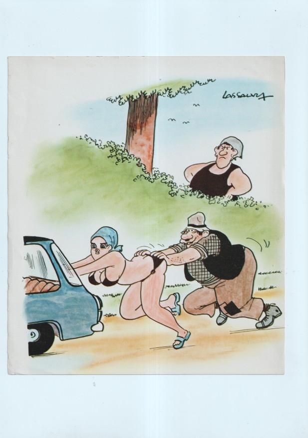 Cartulina con ilustracion de Lassalvy (numerado 99 en trasera)