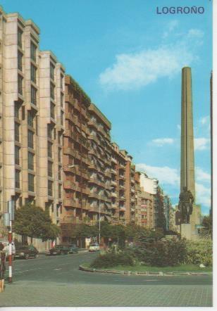Postal E06304: avenida Jorge Vigón. Monumento al Labrador. Logroño