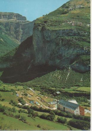 Postal E06345: Vista general del Camping de Ordesa-Torla. Huesca