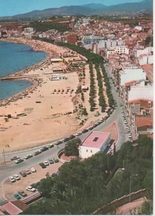 Postal E06310: Vista prcial y playa-Blanes. Costa Brava