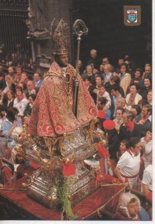 Postal E06247: Fiestas de San Fermín. Procesión de San Fermín-Pamplona. Navarrra