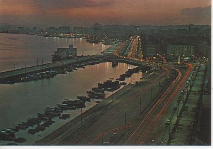 Postal É06172: Vista nocturna de Santander