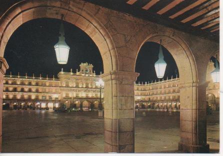 Postal E06130: Plaza Mayor iluminada. Salamanca