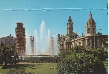 Postal E06202:Falla en la Plaza del Caudillo. Valencia