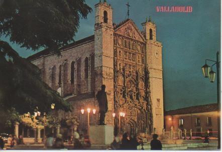 Postal E06212: Fachada de San Pablo, nocturna. Valladolid