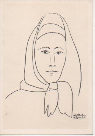 Postal E06523: Femme d'espagne. Picasso