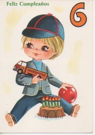Postal E06594: Postal Vintage Feliz Cumpleaños 6