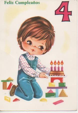 Postal E06995: Postal Vintage Feliz Cupleaños 4
