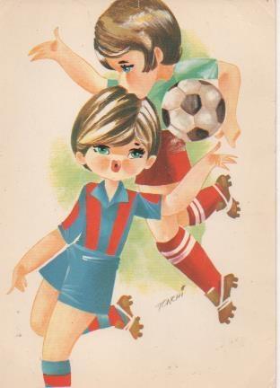 Postal E06598: Postal Vintage, Niños del jugando a Futbol