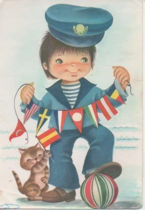 Postal E06601: Postal Vintage, niño marinero
