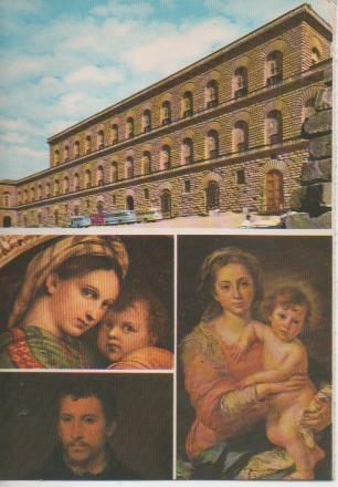 Postal E05800: Palazo Pitti Raffaello, Murillo.Tizano <acordeón>