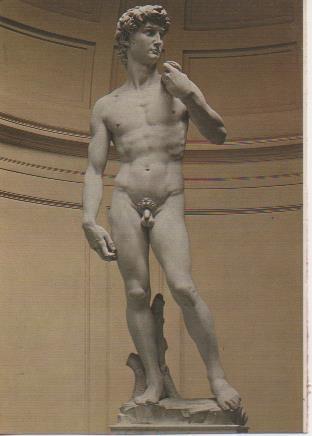 Postal E05801: Galérie de "Accademia" le David. Firenze <acordeón>
