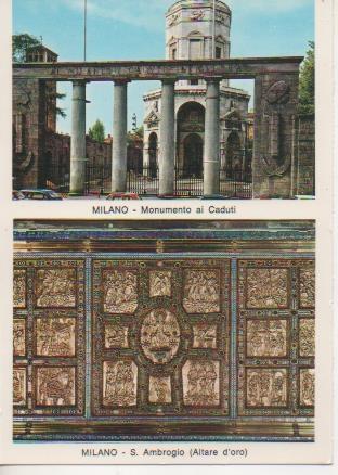 Postal E05750: Monumento ai Caduti. Chiesa S. Ambrogio-Milano <acordeón>