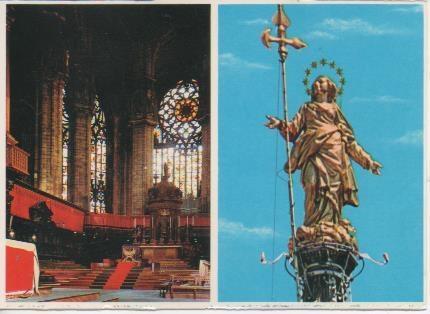 Postal E05753: Guglia Maggiore de Duomo. Interno del Duomo. Milano <acordeón>