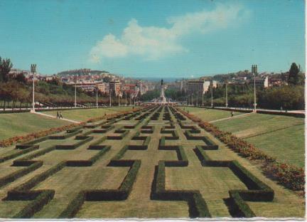 Postal E05844: Parque Eduardo VII e Praça Marquê de Pombal-Lisboa. Portugal <acordeón>