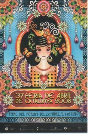 Postal E05851: Cartell de Catalina Estrada-Barcelona Feria de Abril de Catalunya <acordeón>