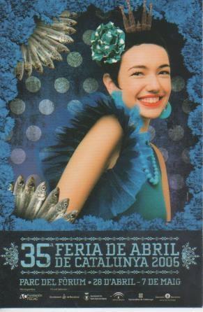 Postal E05854: Cartell de Leila Méndez-Barcelona Feria de Abril de Catalunya <acordeón>