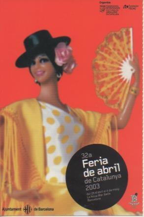 Postal E05855: Cartell de Clase-Barcelona Feria de Abril de Catalunya <acordeón>