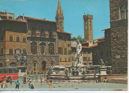 Postal E05814: Piazza della Signoria. Firenze <acordeón>